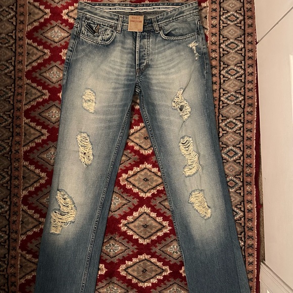 D&G Light Blue Distressed Straight Leg Jeans